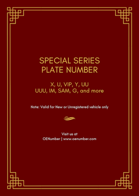 Sepcial series car plate number malaysia